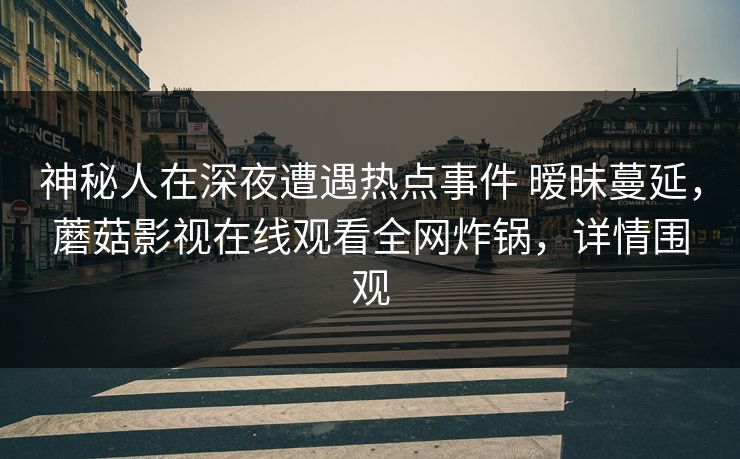 神秘人在深夜遭遇热点事件 暧昧蔓延,蘑菇影视在线观看全网炸锅,详情围观 神秘人在深夜遭遇热点事件 暧昧蔓延,蘑菇影视在线观看全网炸锅,详情围观
