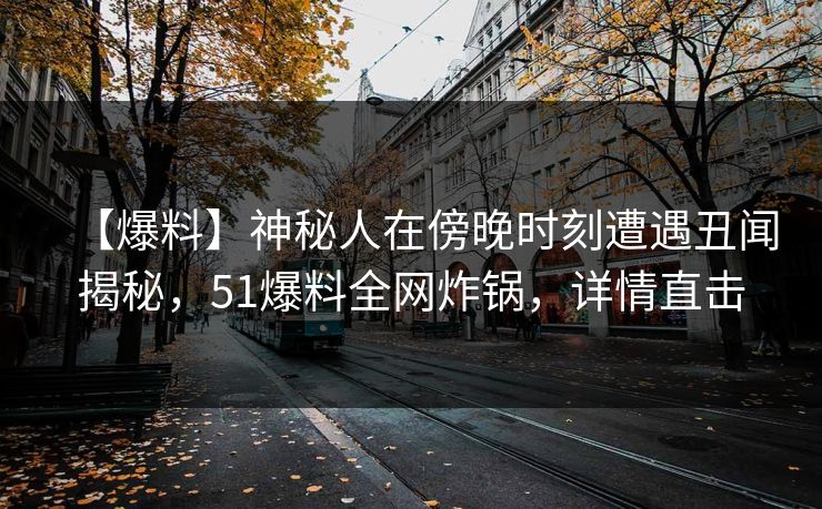 【爆料】神秘人在傍晚时刻遭遇丑闻揭秘,51爆料全网炸锅,详情直击 【爆料】神秘人在傍晚时刻遭遇丑闻揭秘,51爆料全网炸锅,详情直击