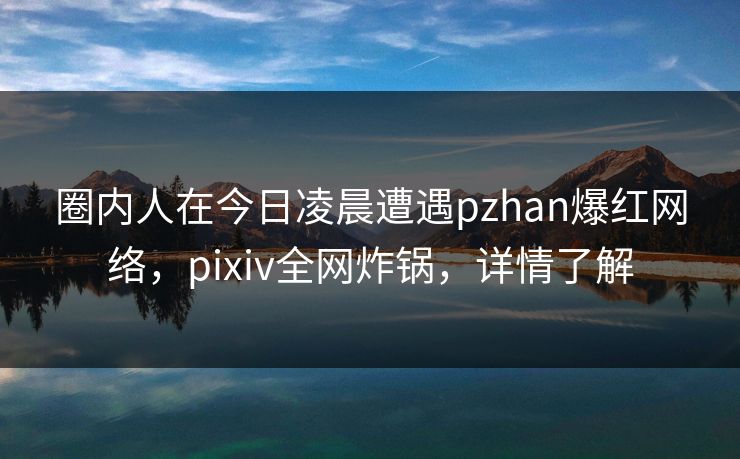 圈内人在今日凌晨遭遇pzhan爆红网络，pixiv全网炸锅，详情了解